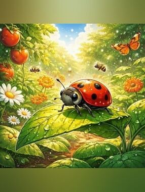 Vibrant Ladybug Custom Fridge Magnet Home Decor